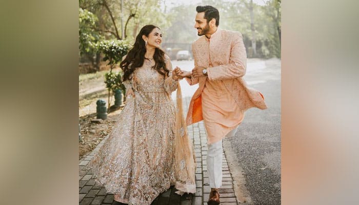 Yumna Zaidi & Wahaj Ali set couple goals with Walima photoshoot