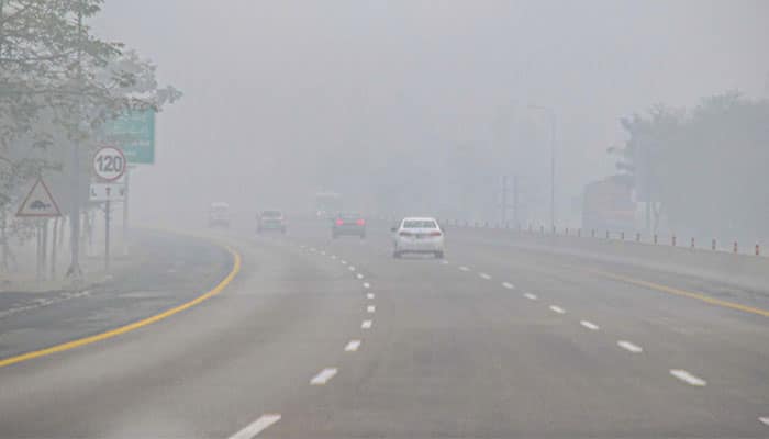 Fog on motorway