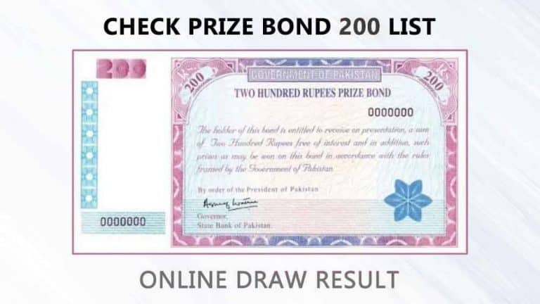 200 Prize bond result Pakistan