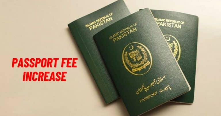 Pakistan passport fee for June