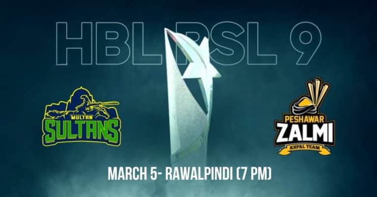 PSL 9 today match: Peshawar Zalmi VS Multan Sultans, Live Streaming, score, Details Inside