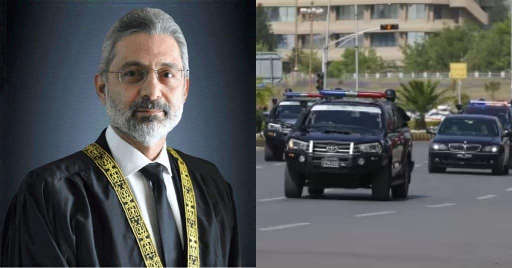Qazi Faez Isa returns protocol vehicles