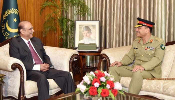 COAS calls on President Zardari, discusses overall country's security situation