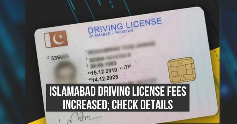 Islamabad driving license fees increased