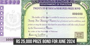 Rs 25000 Prize bond for June