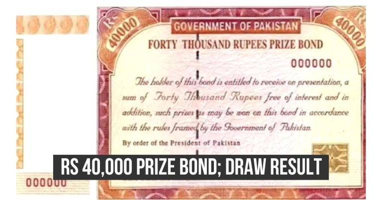 40000 Prize bond complete draw result