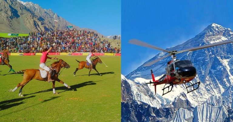helicopter service at Shandur Polo Festival