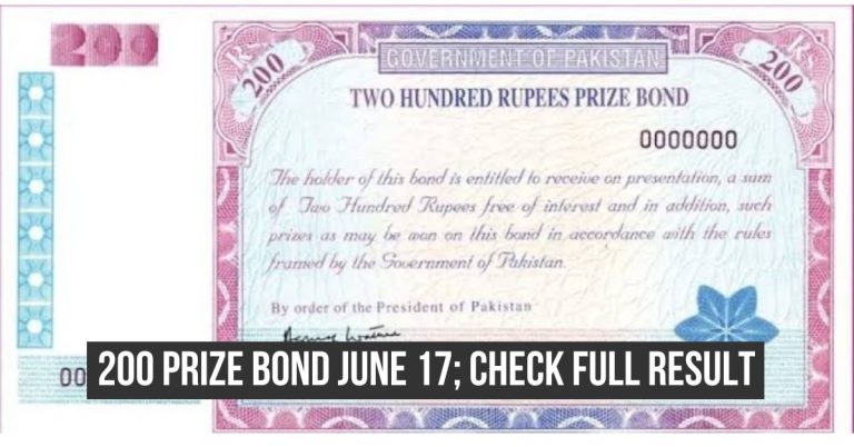 200 prize bond draw result