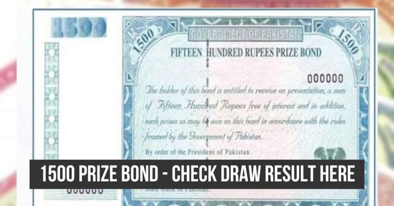 1500 prize bond draw result