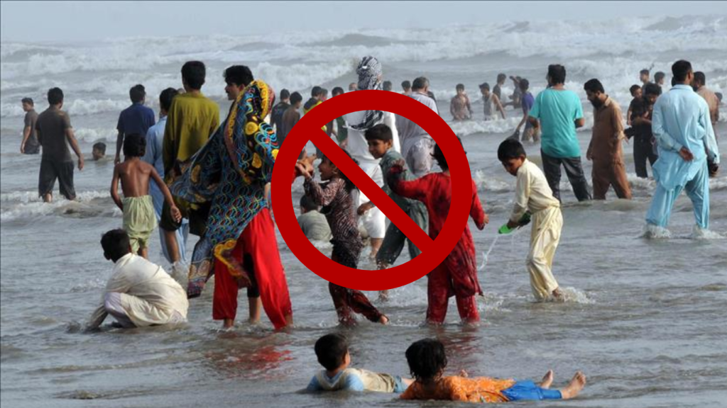 Sindh authorities impose ban on swimming at beach amid cyclone threats
