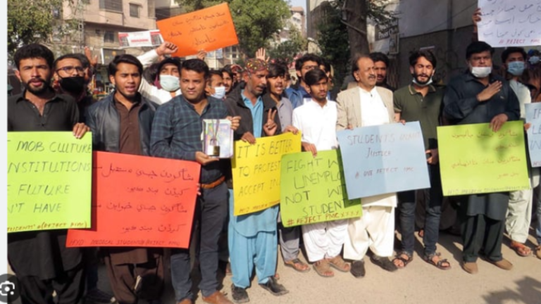 Students protest over out of syllabus question in MDCAT 2024 exam in Islamabad