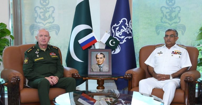 Russian Deputy Minister for Defence calls on Naval Chief at Naval HQ
