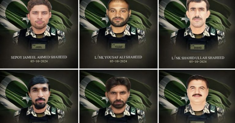 Lt Col Ali Shoukat among six soldiers martyred