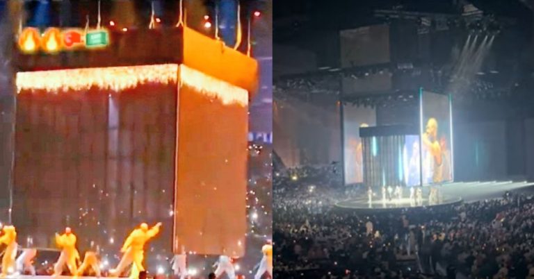Stage display resembling Kaaba in Saudi Arabia