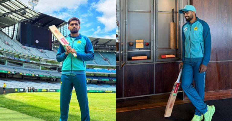 Babar Azam bat at MCG Long Room