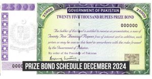 Prize bond schedule December