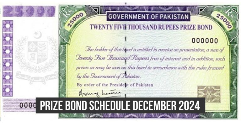 Prize bond schedule December