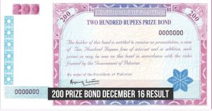 200 prize bond December 16 result