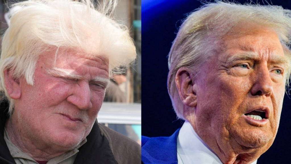 Pakistani food vendor Trump alike