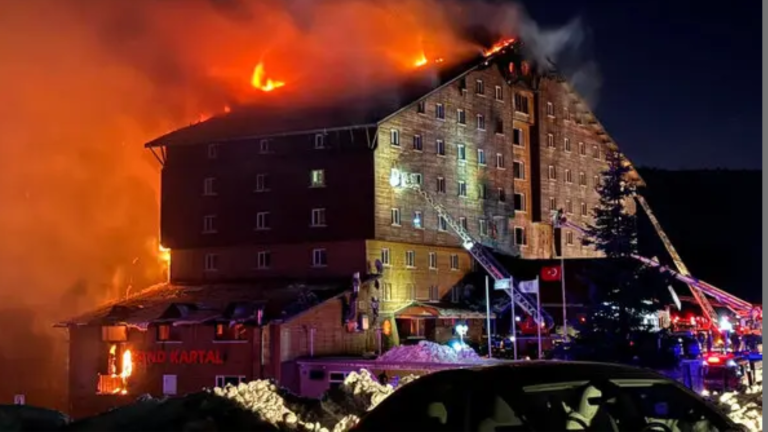 Fire erupts at Turkey's ski resort claiming10 lives 32 injured
