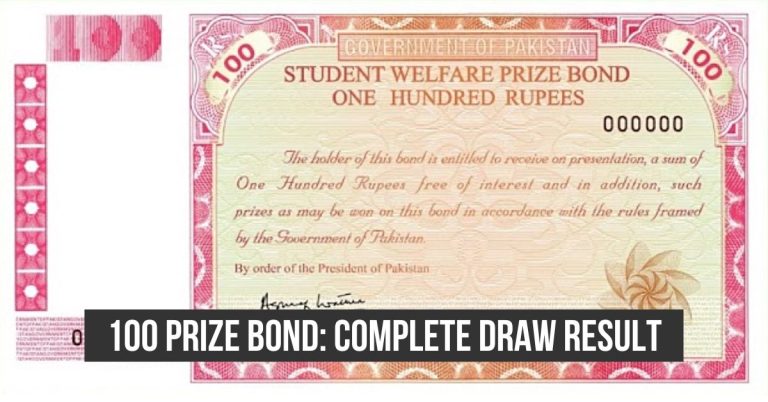 Rs100 prize bond result