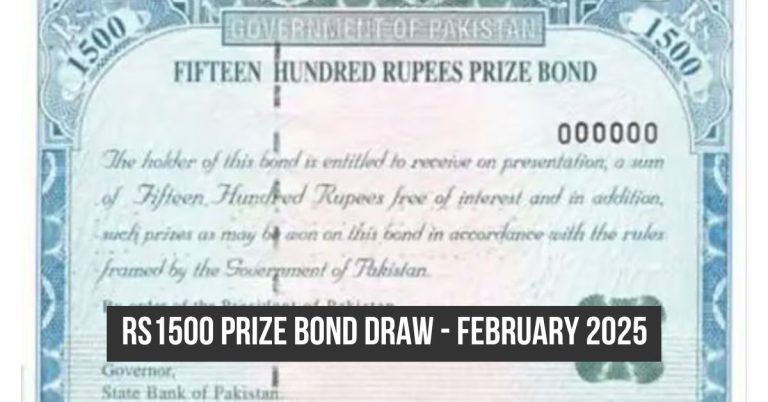 Rs1500 prize bond February
