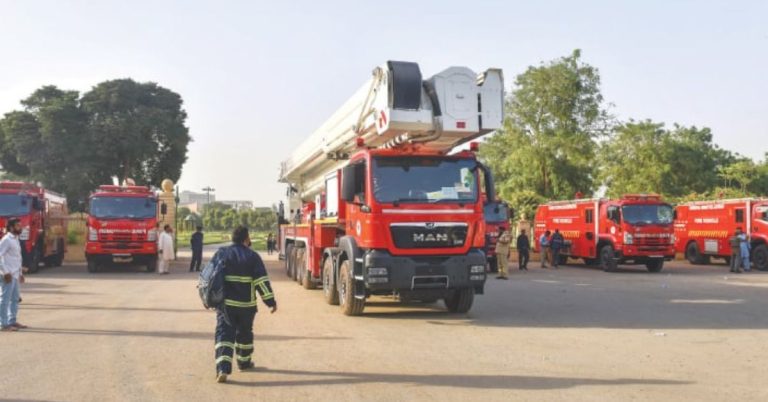 Cargo truck on fire