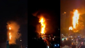 30 shops burned 80 other damaged in Karachi Glass Tower fire
