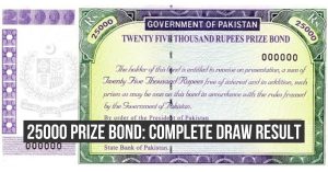 25000 prize bond result