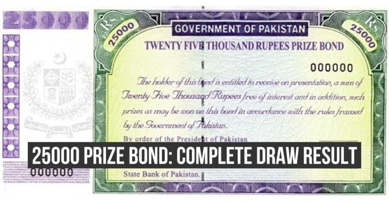 25000 prize bond result