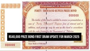 Rs40,000 prize bond first draw update for March 2025