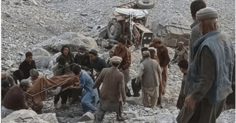 four died,16 injured as tractor-trolley fell into a deep gorge in Gilgit