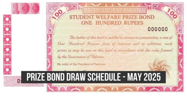 Prize bond schedule May