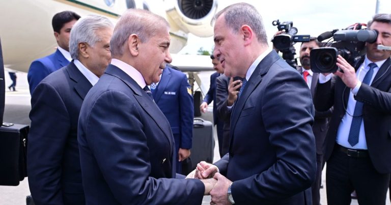 PM Shehbaz arrives in Azerbaijan to discuss bilateral relations