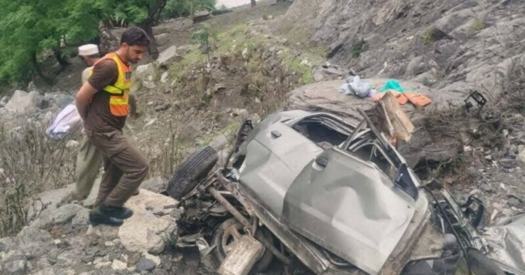 Eight family members died as car fell into ravine in Kohistan