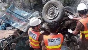 Five police officers martyred as vehicle plunges into ravine