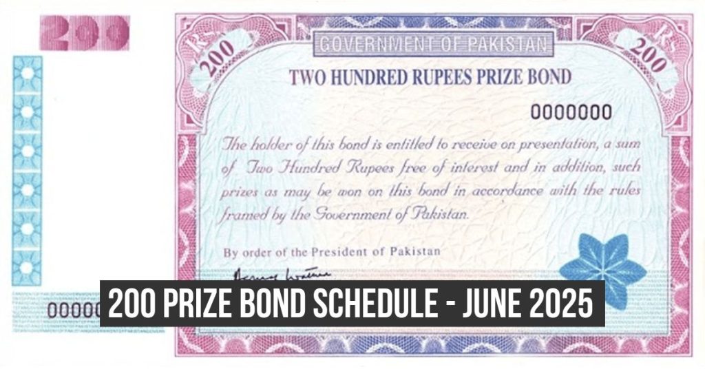 Prize bond schedule June