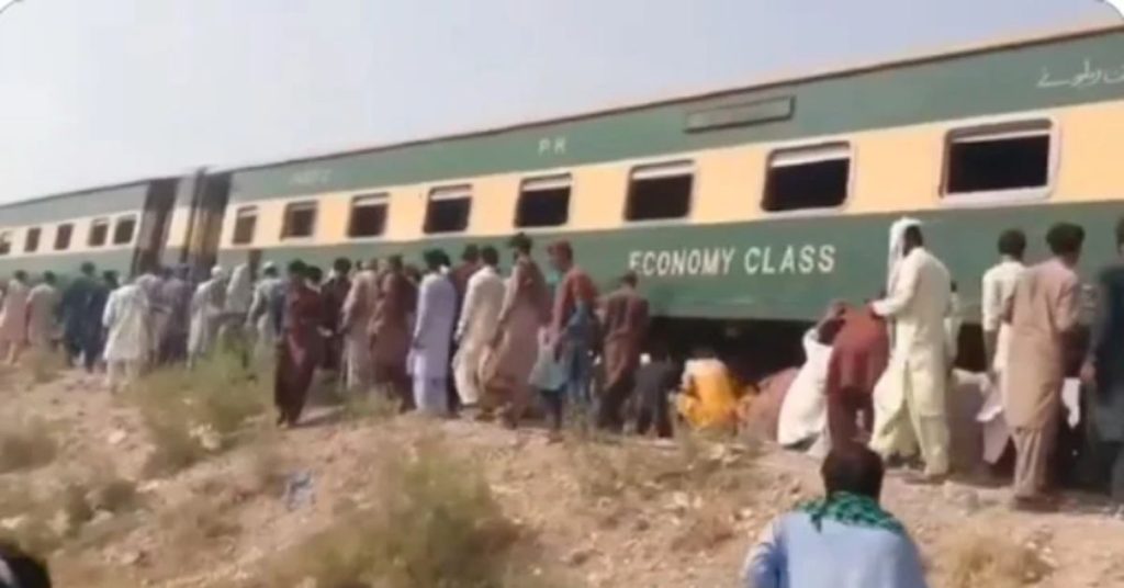 Jaffar express derailed due to explosion on railway track in Jacobabad