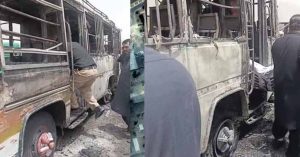 bus caught fire in Quetta