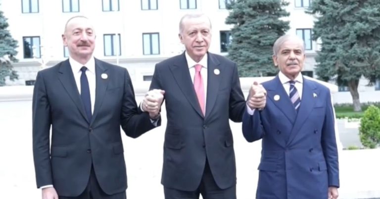 PM Shehbaz, Erdogan discuss regional matters as Ilham joins in faternal display