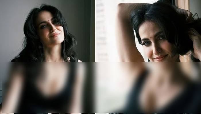 Elli AvrRam slays in stunning black saree look, See her viral clicks