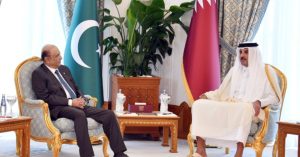 Qatari Emir hails Pak-Saudi defense pact in talks with President Zardari