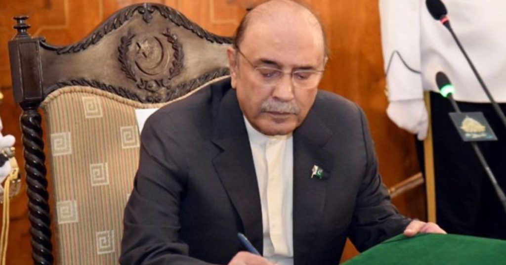President Zardari approves key laws, appointments and Eid relief for prisoners