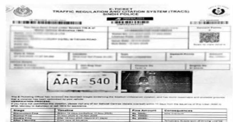 E-challan issued to Karachi hotel for vehicle missing since 1997