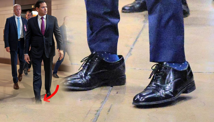 Marco Rubio wears oversized shoes gifted by President Trump