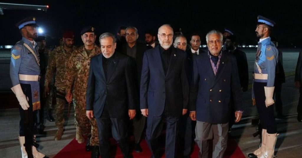 High-level Iran team lands in Islamabad; Dar, Munir welcome delegation