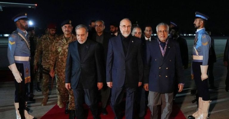 High-level Iran team lands in Islamabad; Dar, Munir welcome delegation