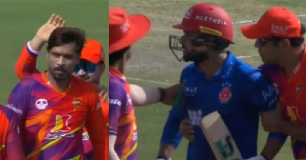 Amir, Faheem clash during PSL 11 match in Karachi