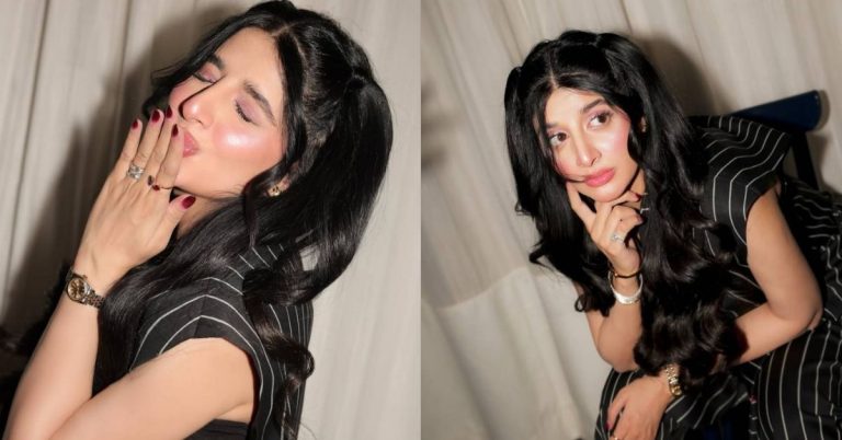 Mawra Hocane pinstripe look