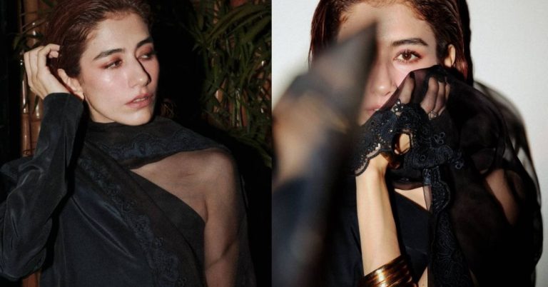 Syra Yousuf black outfit